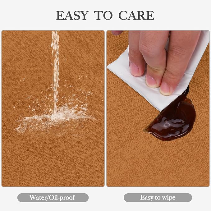 Faux Leather Heat Resistant Fall Placemats Set of 6 – Waterproof Oilproof - Image 3