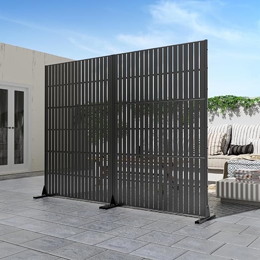 Casaphoria 72" H x 47" W Metal Outdoor Privacy Screen, Freestanding Decorative - Image 3