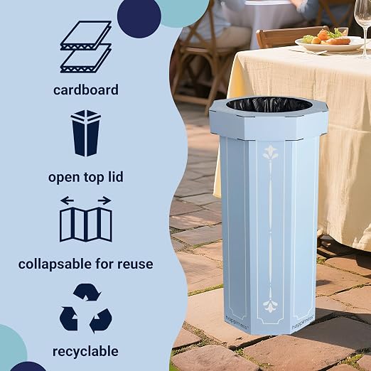 Eyely MPH1301B-SET2 Sal 25-Gallon Disposable Corrugated Cardboard Event Trash - Image 2
