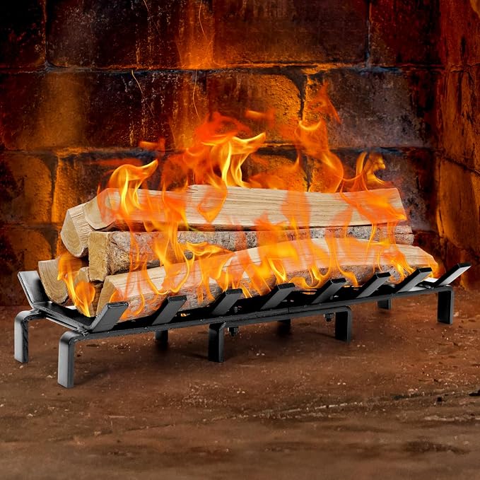 24" Fireplace Grates with Ember Retainer, Fireplace Wood Holder - Image 8