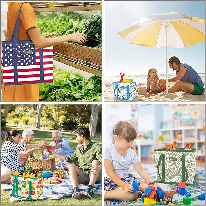 BALEINE 3Pk Reusable Grocery Bags, Foldable Shopping Bags - Image 6