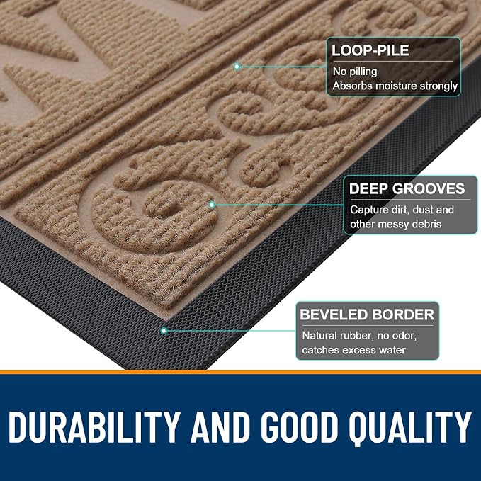 OLANLY Welcome Door Mat Indoor Outdoor Entrance, Heavy Duty Sturdy Front Door - Image 6