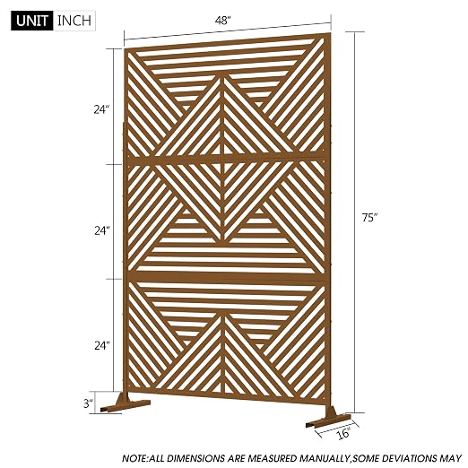 Casaphoria 72" H x 47" W Metal Outdoor Privacy Screen, Freestanding Decorative - Image 9