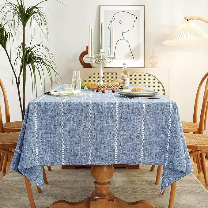 Chassic 60 x 60 inches Farmhouse Style Linen tablecloths, Wrinkle Resistant by Chassic