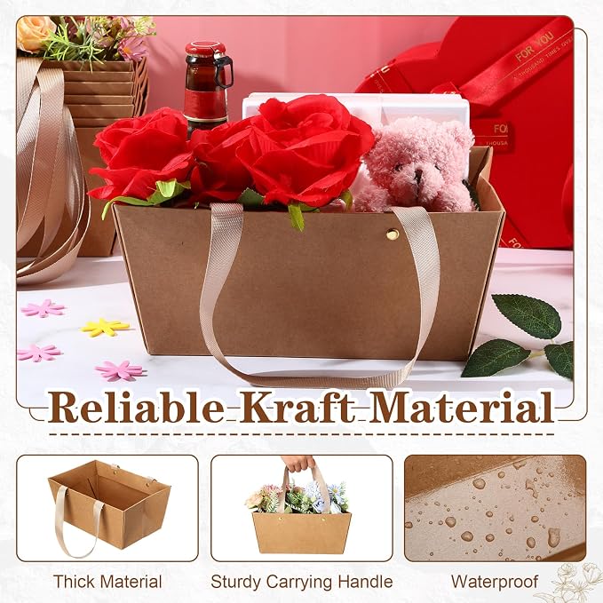 Glenmal 72 Pcs Baskets for Gifts Waterproof Empty Kraft Basket Bulk - Image 3