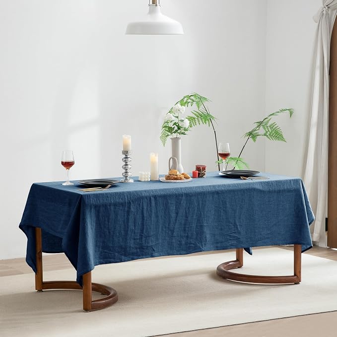 EVERLY 100% Pure Linen Rectangle Tablecloths 60x84Inches - Image 8