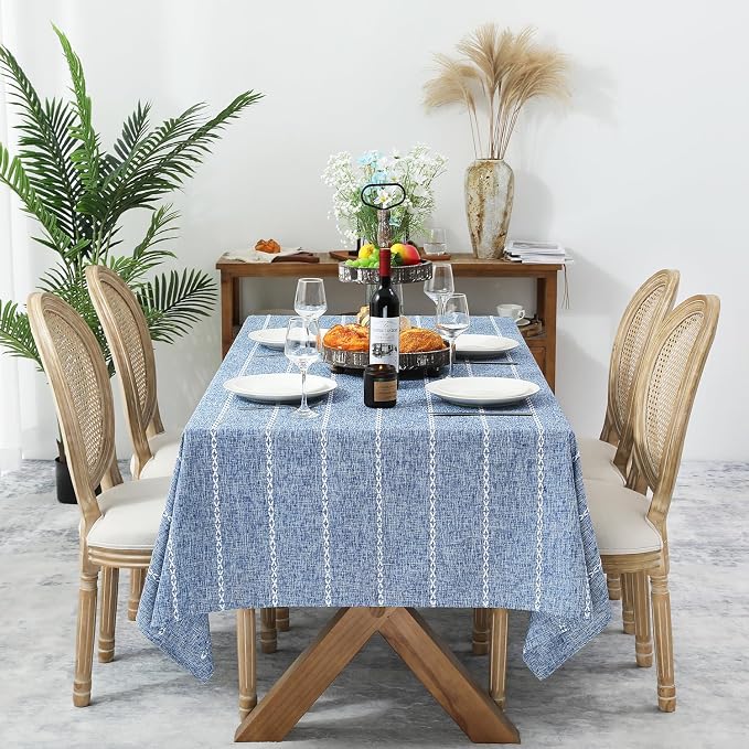 Chassic 60 x 84 inches Farmhouse Style Linen tablecloths, Wrinkle Resistant - Image 2