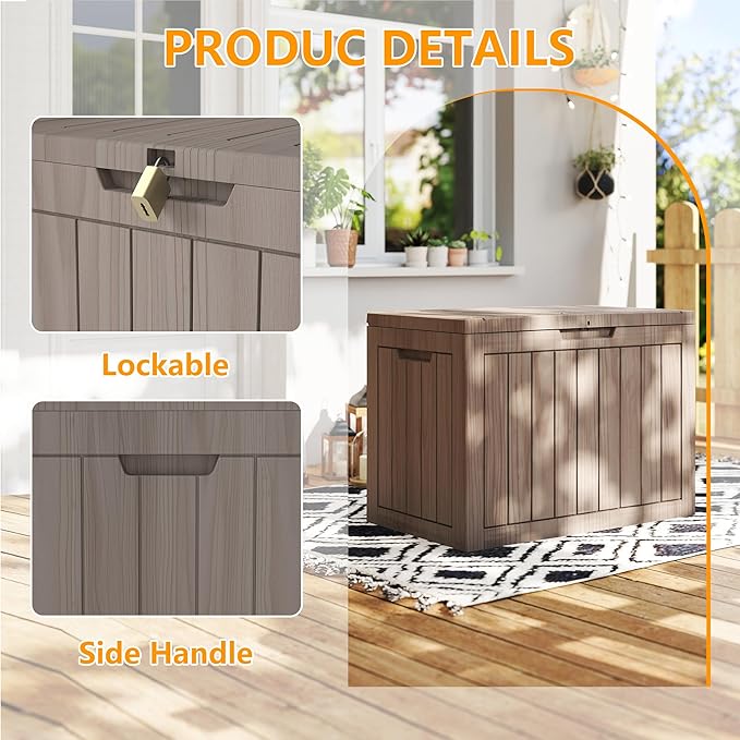320 Gallon Outdoor Storage Box Waterproof, Resin Deck Boxes - Image 3