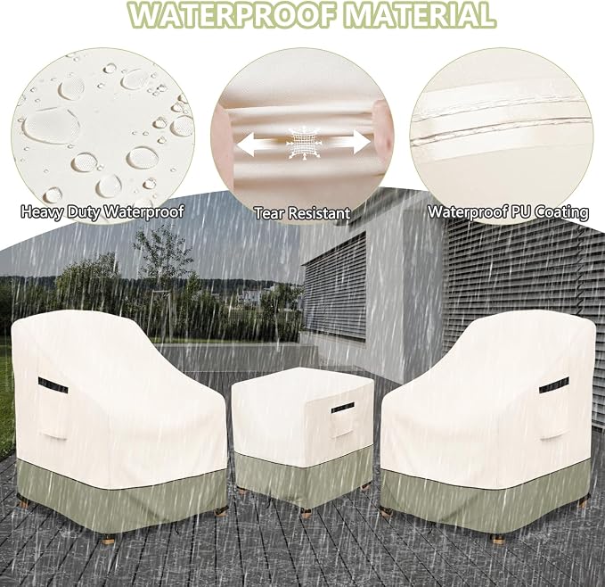 3-Piece Patio Furniture Covers Waterproof - Image 3