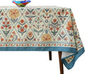 ISAENNE Designer Linen Elegant Small Rectangular Tablecloth, Colorful Floral by Isaennehomedecoration