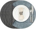 Myir JUN Round Placemats, Dual Sided Faux Leather Place Mats Set of 4 by MyirJUN