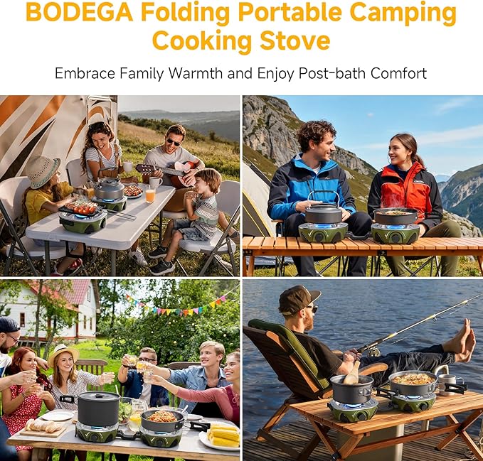 BODEGA 2 Burner Camping Stove, 20000 BTU Folding Propane Camp Stove - Image 7