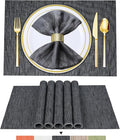 BETEAM Placemats Set of 6, Woven Vinyl Placemat by BETEAM