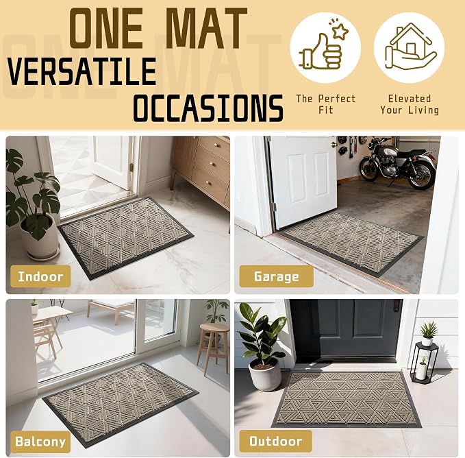 Yimobra Large Door Mat 36x24, All-Weather Waterproof Non-Slip Welcome Matt - Image 6