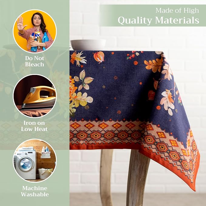 Maison d' Hermine Table Cloth Rectangle Table 100% Cotton 70 x 90 Inches Fall - Image 3