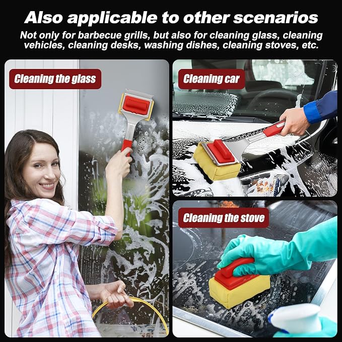 Grill Brush Bristle Free with 2 Cleaning Brush Heads, Cleaning with Steam - Image 9