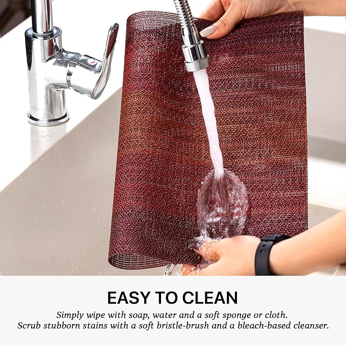 LEXMORE Placemats Set of 4 Vinyl/Plastic Woven Place Mats - Image 4