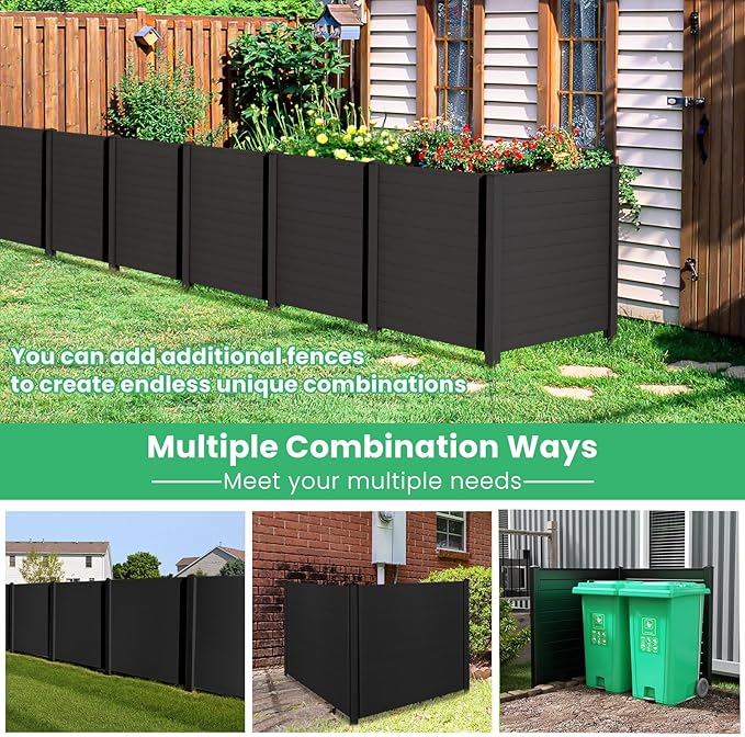 Giantex 2 Panels Outdoor Privacy Screen, Trash Can Enclosure - Image 4
