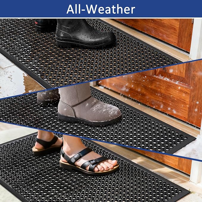 Anti Fatigue Rubber Mats Outdoor Restaurant Kitchen Rubber Drainage Floor Mat - Image 2