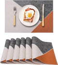 PU Placemats Set of 6 Wipeable, Geometric Pattern Faux Leather Placemat by Unknown
