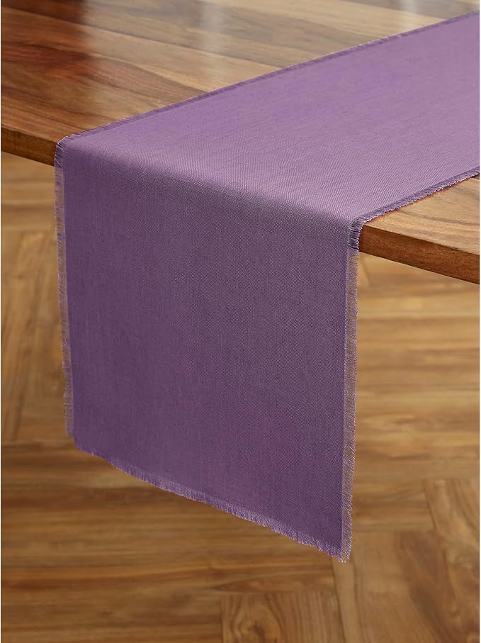 Solino Home Linen Fringe Table Runner 72 Inches Long by SolinoHome