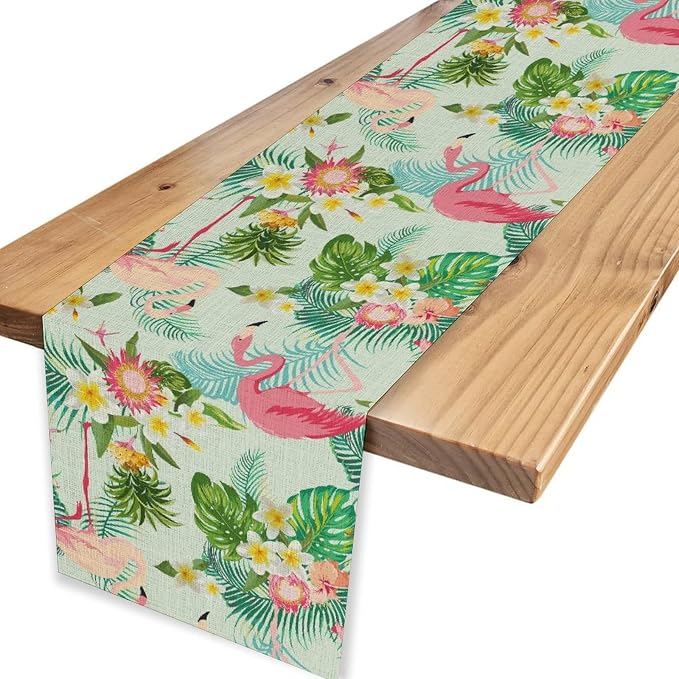 Tropical Table Runner, Hawaii Seasonal Floral Spring Summer Plants Pineapples - Image 6
