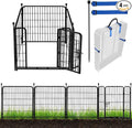 ADAVIN Tall Garden Fence with Low Threshold Door, 54 in 4 Panels Total 8.8 Ft by ADAVIN