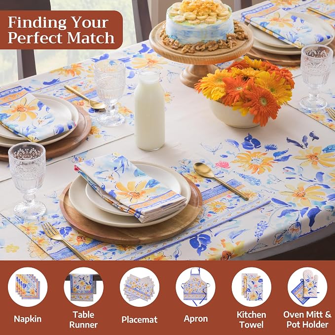 Maison d'Hermine Table Cloth Rectangle Table 100% Cotton Tablecloth - Image 4