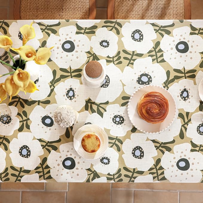 Designer Vintage Rectangular Tablecloth, Linen French Tablecloth - Image 4