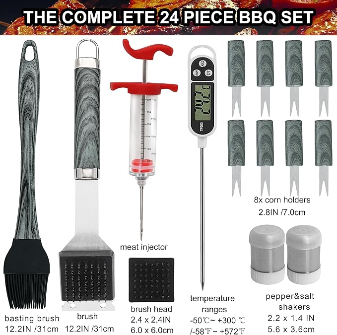 grilljoy 24PCS BBQ Grill Tools Set - Image 3