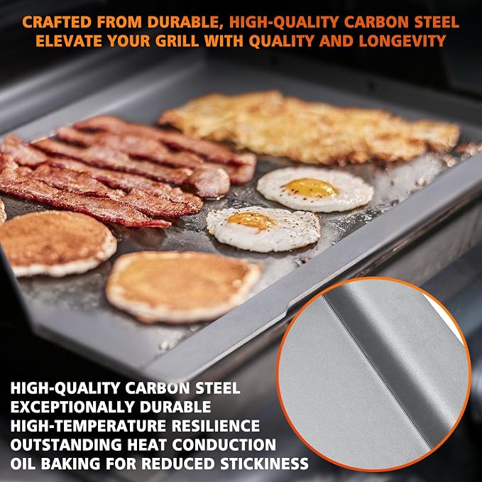 Hisencn 25.6" x 16.7" Griddle for Gas Grill, Cast Iron Griddle FlatTop Insert - Image 4