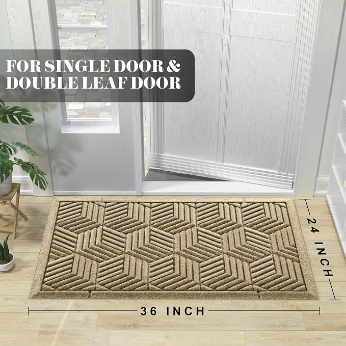 Yimobra Extra Large Door Mat 36x24, All-Season Waterproof Outdoor Mats - Image 2