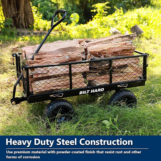 BILT HARD 10" Flat Free Tires Heavy Duty Garden Cart - Image 7