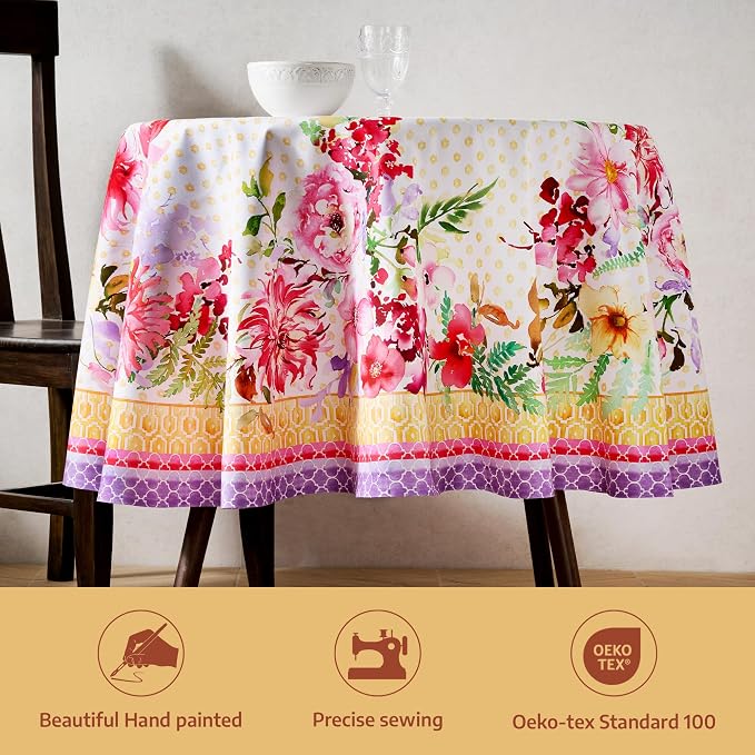 Maison d'Hermine Premium Table Cloth Round Table 100% Cotton 70 Inches - Image 2