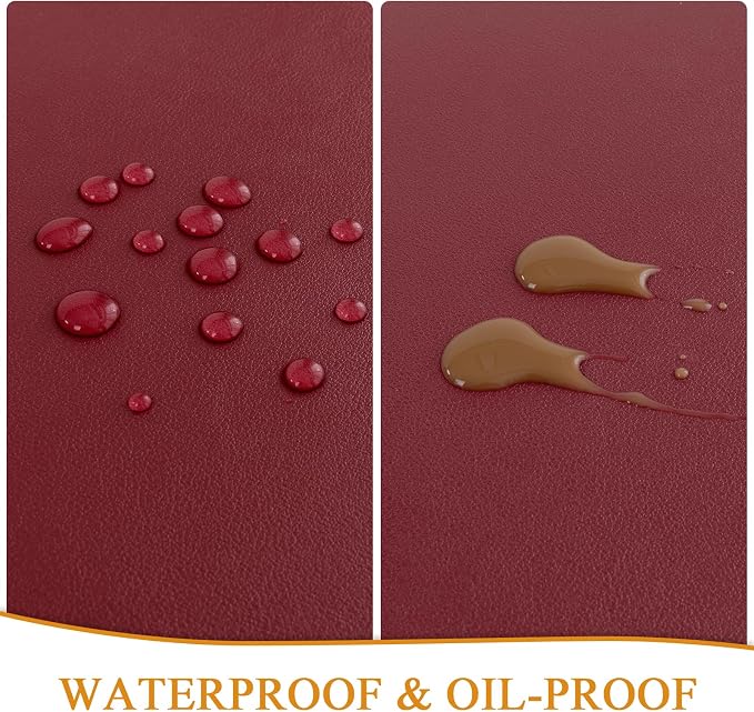SHACOS Placemats Set of 6 Faux Leather Waterproof Leakproof Wipeable PU - Image 4