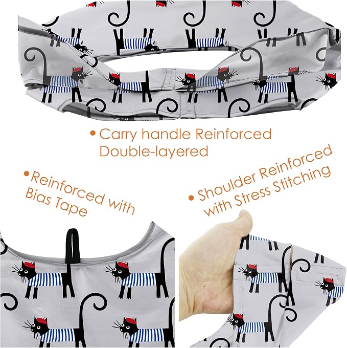 BeeGreen Gifts for Cat Lovers 6 Pack Cats Reusable Grocery Bags - Image 4
