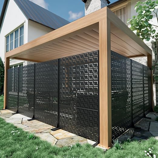Casaphoria Metal Privacy Screen Outdoor, Frederick Black - Image 2