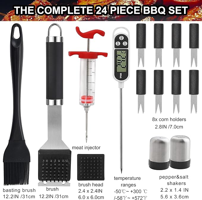 Grilljoy 24PCS BBQ Grill Tools Set - Image 3