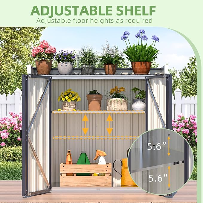AECOJOY Outdoor Storage Cabinet Waterproof, Potting Workbench Table - Image 4