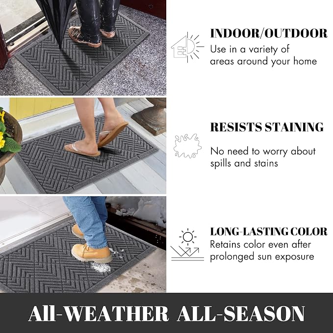 Yimobra Door Mats Outdoor 29.5x17, All-Season Waterproof Outdoor Mats - Image 4