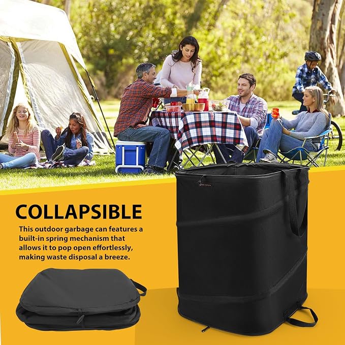 YUDI & GARDEN 46 Gallon Square Collapsible Yard Waste Bin, Collapsible Trash Can - Image 4