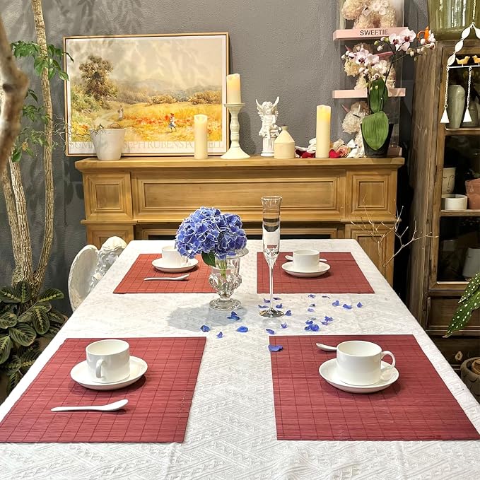 ANDSTAR Set of 24 Bamboo Placemats 17.7X11.8Inch Sushi Rolling Mat Japanese - Image 7