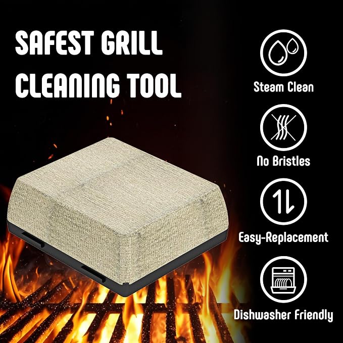 2-Pack Replacement Heads for Grill Brush, Bristle-Free Interwoven-Tech - Image 2