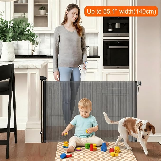 Retractable Safety gate, pet/Dog/cat Temporary Door, Baby Safety Temporary Door - Image 2