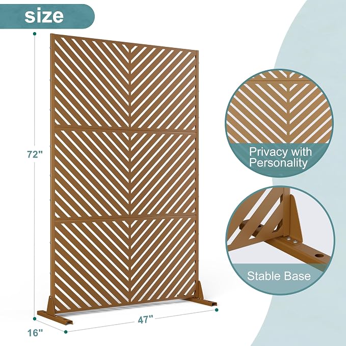 Metal Privacy Screen Outdoor Freestanding Privacy Wall Panels and Decorative - Image 2