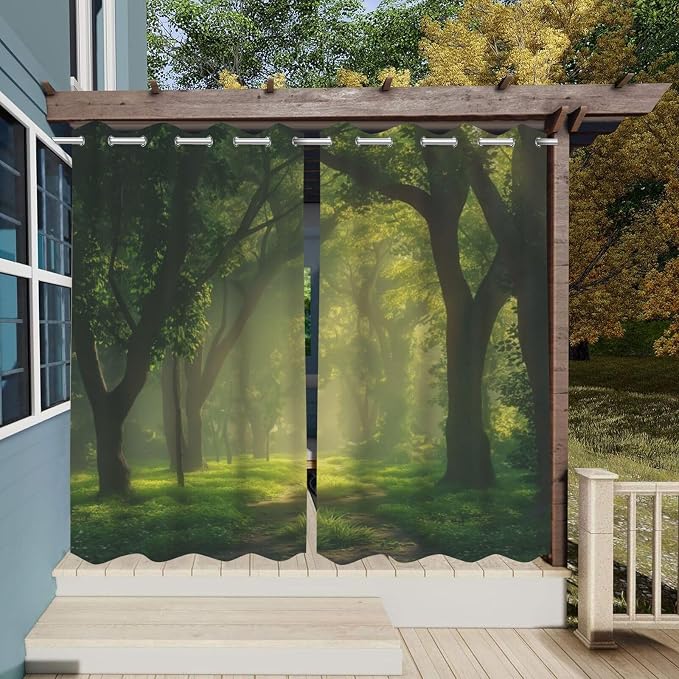 Forest Theme Waterproof Outdoor Curtains - Image 3