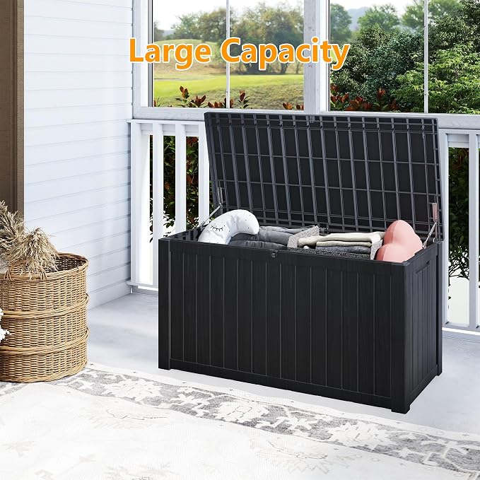180 Gallon Outdoor Storage Box Waterproof, Resin Deck Boxes - Image 4