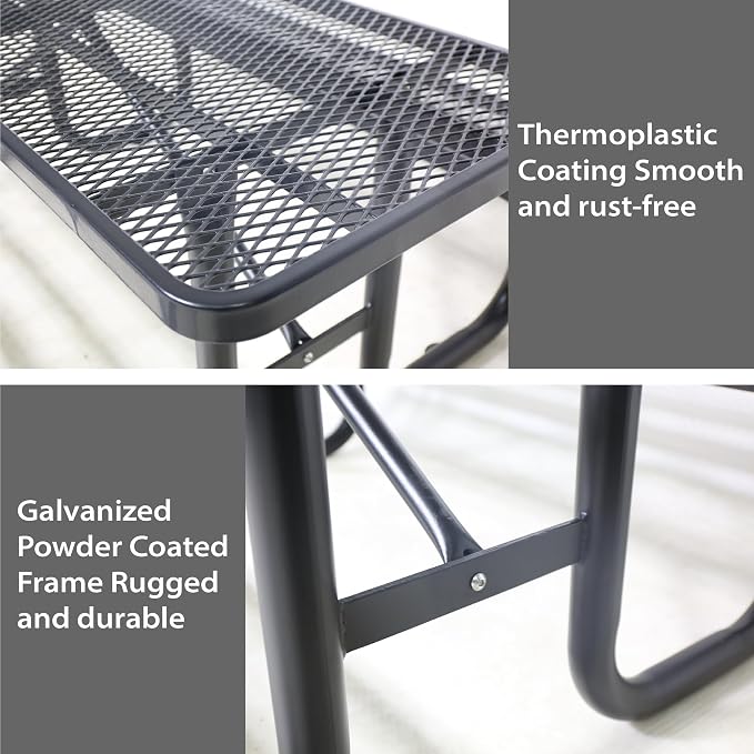 6FT Rectangular Metal Picnic Table - Image 4