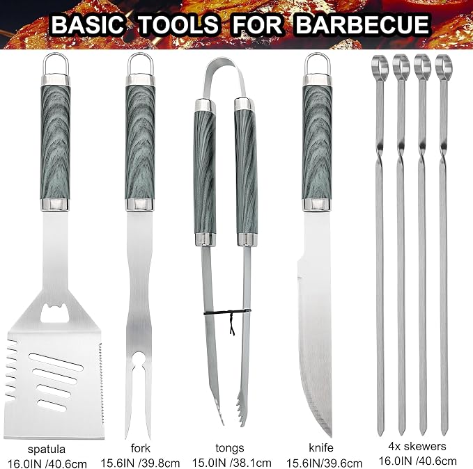 grilljoy 24PCS BBQ Grill Tools Set - Image 2