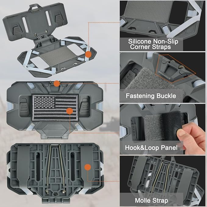 Tactical Plate Carrier Phone Mount, Universal Molle Phone Holder, Tactical - Image 4